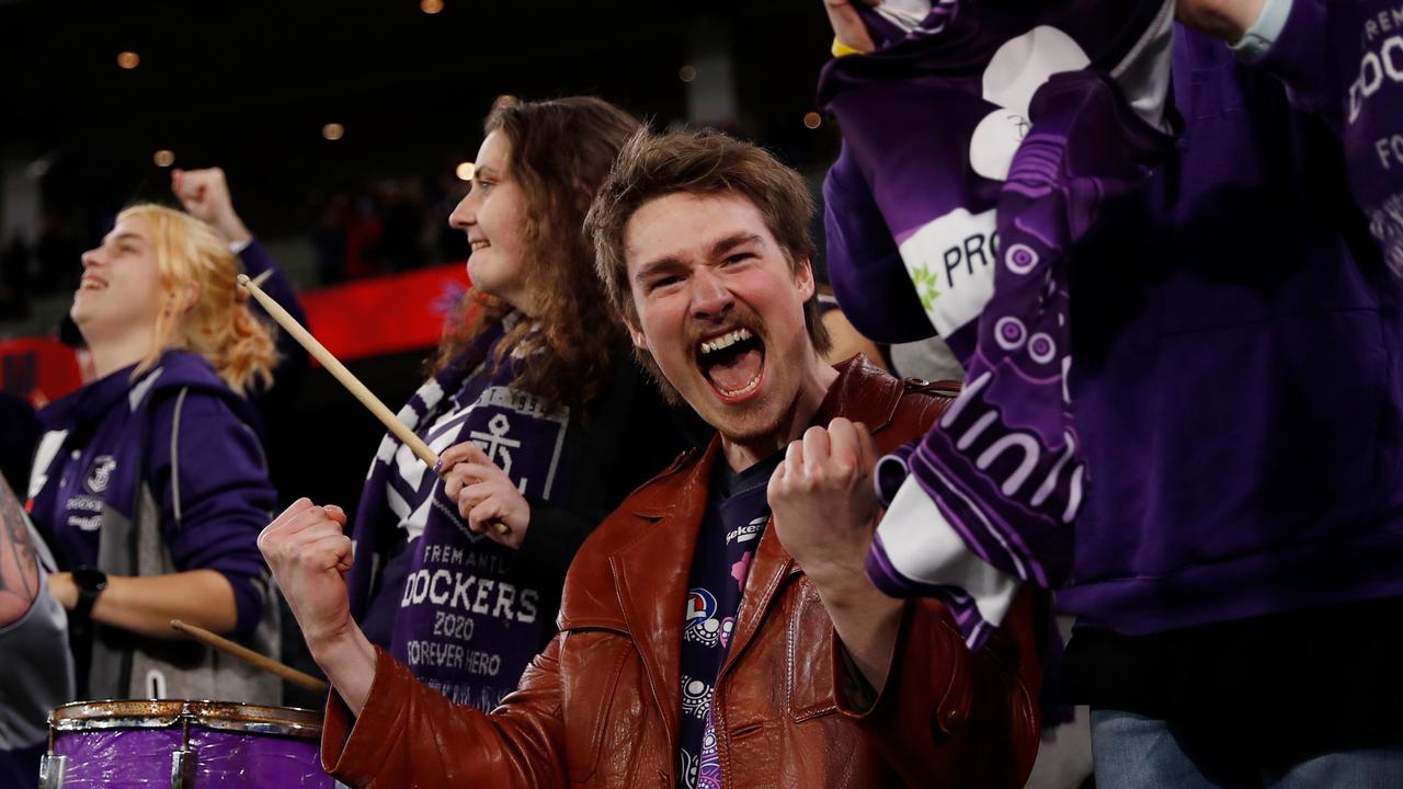 Fremantle fans reveal in their upset win at the MCG.