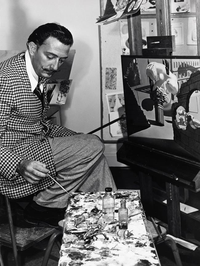 Salvador Dali at work. Supplied by NGV                        <a class="capi-image" capiId="1c188e4ff0b251c555747521e4785e33"></a>