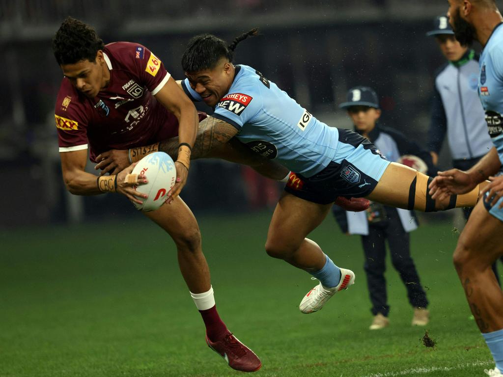 Selwyn Cobbo made his Origin debut in 2022. Picture: Trevor Collens/AFP