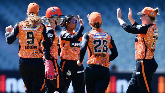 Leg spinner Alana King finished the WBBL as the competition’s leading wicket-taker this season as spinners dominated. Photo: Mark Brake/Getty Images