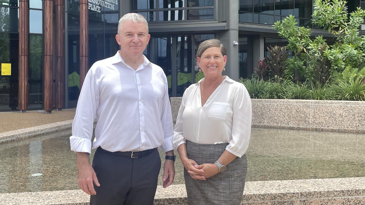 Mundingburra MP Janelle Poole with Acting Deputy Vice Chancellor of Service and Resources Division Hilary Kavanagh at James Cook University in Douglas. Picture: Nikita McGuire