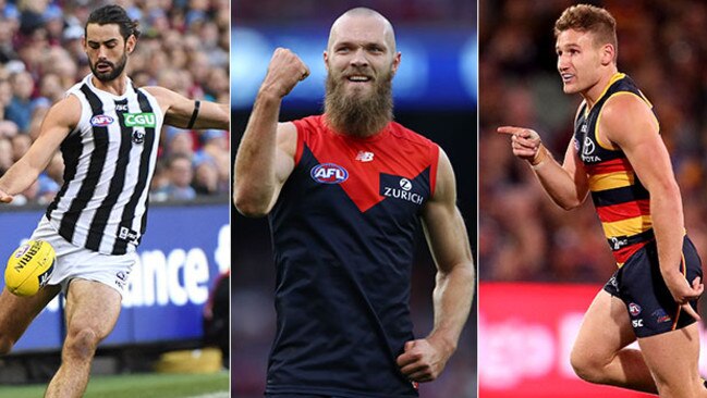 Brodie Grundy, Max Gawn and Rory Laird.