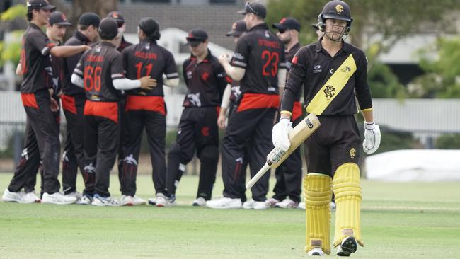 Premier: Richmond batter Zac Sleeman departs. Picture: Valeriu Campan