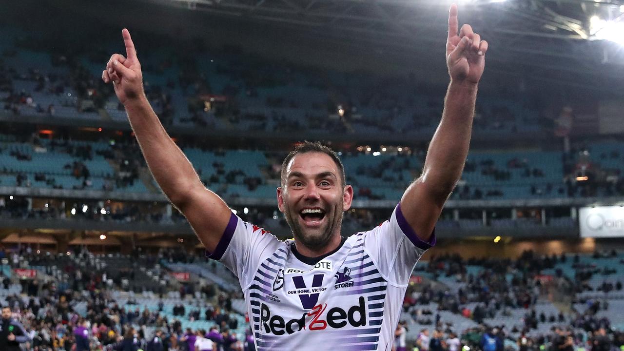 Champion Storm skipper Cameron Smith almost had Matty Johns. (Photo by Cameron Spencer/Getty Images)