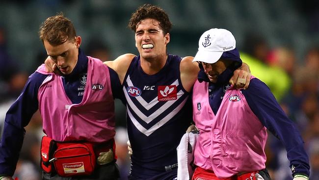 Fremantle’s Alex Pearce has suffered an injury setback.