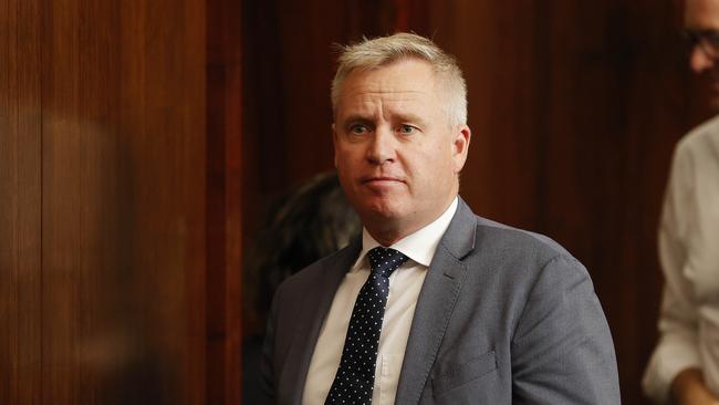 Deputy Premier Jeremy Rockliff arrives at Question Time in state parliament. Picture: Zak Simmonds