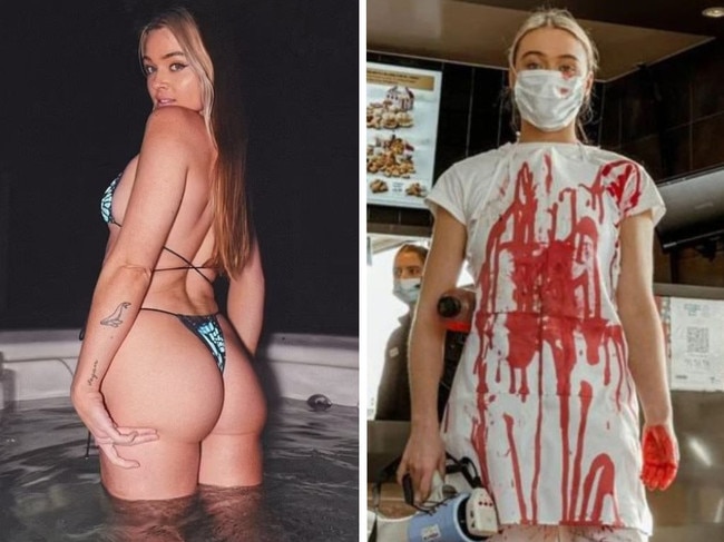 Vegan activist Tash Peterson has staged multiple controversial protests against what she sees as human abuse of animals. Picture: Supplied