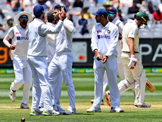 Joe Burns looked all at sea during the second innings at the MCG. Picture: AFP