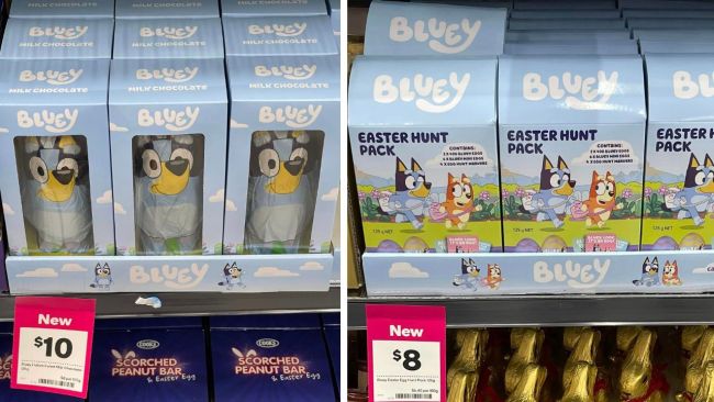 Lots of different eggs to choose from for Bluey fans. Image: Facebook / Adult Bluey Fans Club