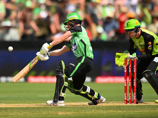 Sam Harper batting in Albury against the Thunder. Picture: Morgan Hancock/Getty Images