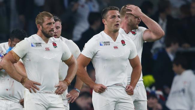 Rugby Union - England v Australia - IRB Rugby World Cup 2015 Pool A - Twickenham Stadium, London, England - 3/10/15 England's Sam Burgess (C) looks dejected at the end of the game Reuters / Eddie Keogh Livepic