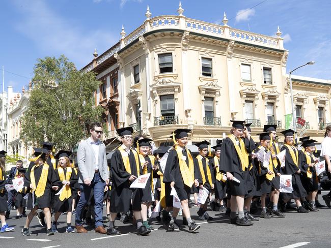 Town and Gown at the UTAS Graduation, Launceston. PICTURE CHRIS KIDD
