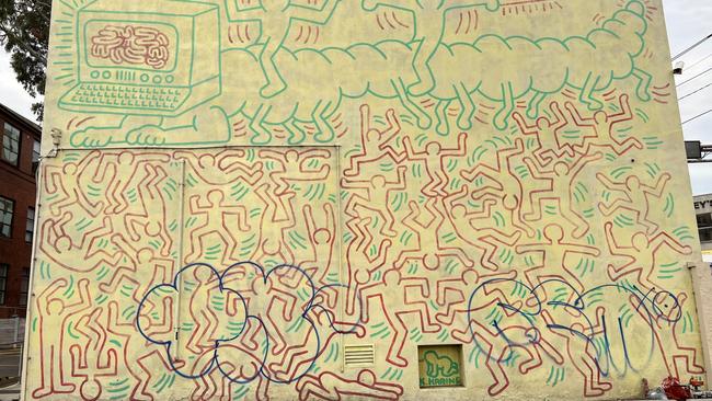 Dylan Weeks allegedly defaced a Keith Haring mural in Collingwood. Picture: 3AW