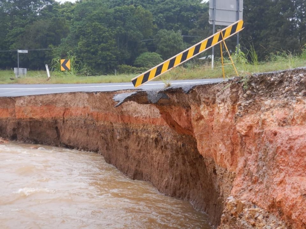 What's left of Tomewin Road, south of the NSW border. Picture: Facebook