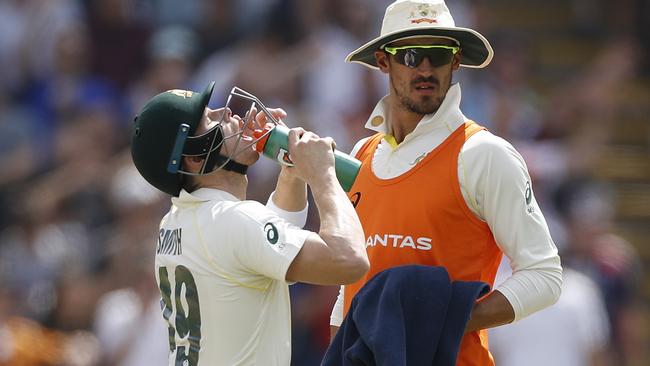 Mitchell Starc, right, is in the frame to make Australia’s XI for the Lord’s Test. Picture: Getty Images