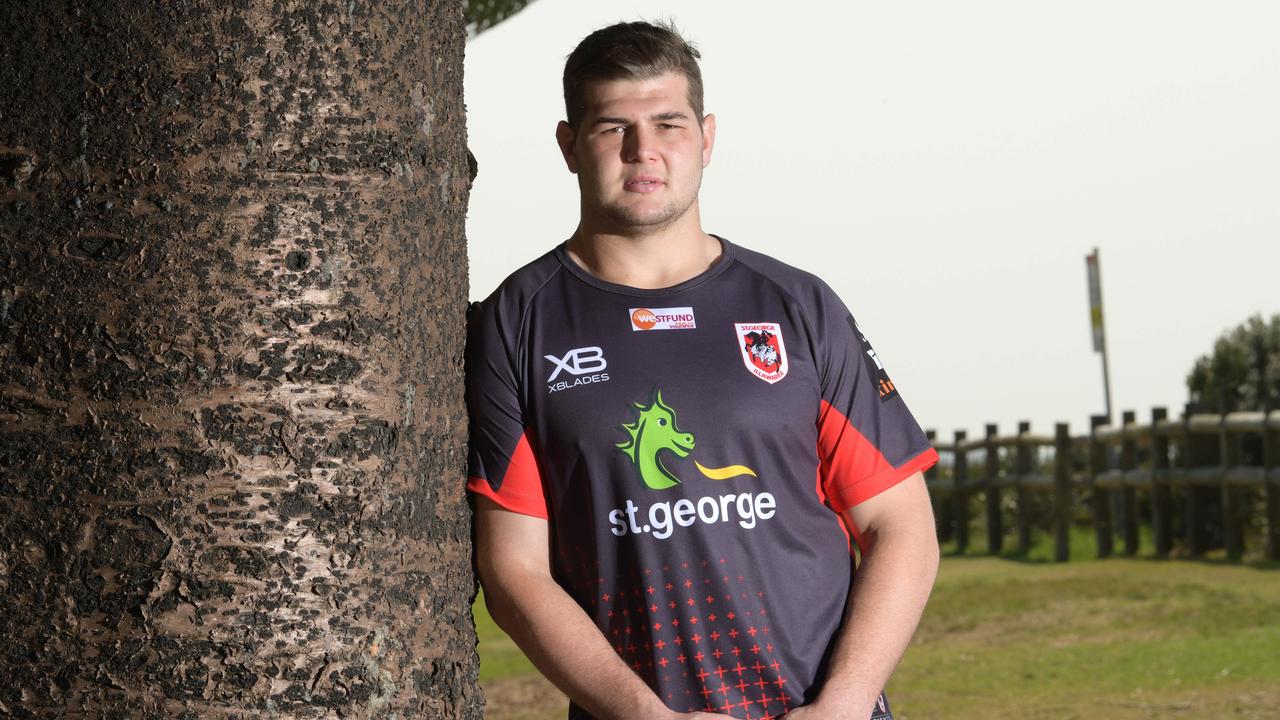 St George Illawarra Dragons prop Blake Lawrie will be out to stop the Burgess brothers on Saturday. (NEWS CORP/Simon Bullard).