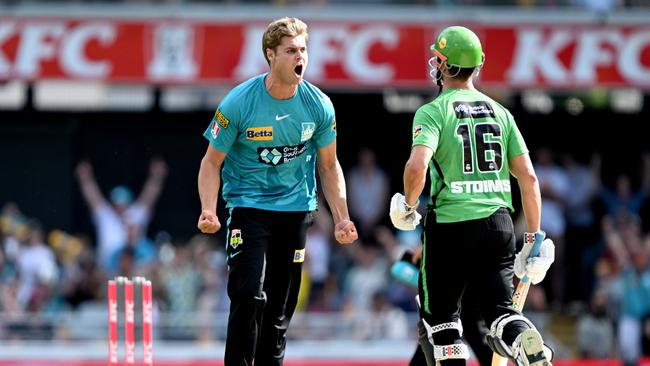 Spencer Johnson burst on the national scene with the Brisbane Heat in the BBL Picture: Bradley Kanaris/Getty Images