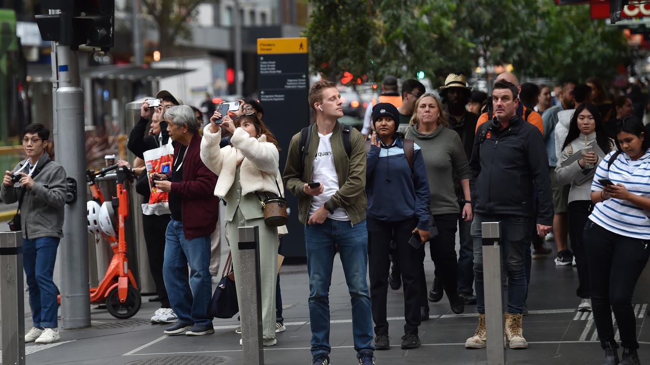 The busy streets in Melbourne.