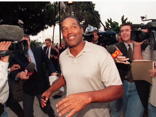 OJ Simpson returned to court in 1997 in a civil trial where he was found liable for Nicole Brown Simpson and Ron Goldman’s deaths. Picture: Supplied