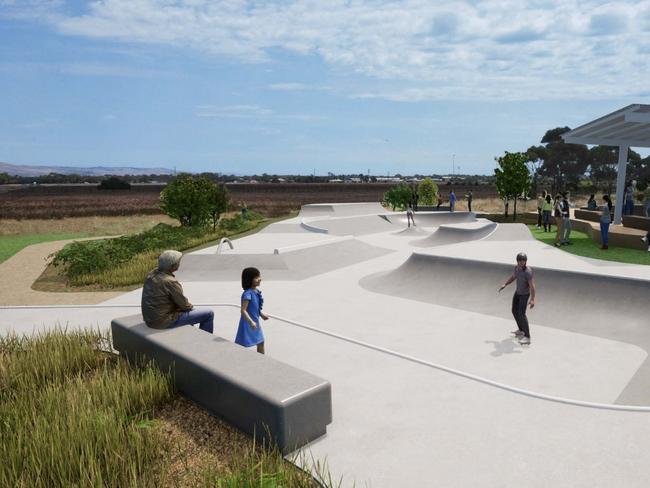 The new $1.3m Aldinga skatepark would be capable of hosting events and competitions. Picture supplied