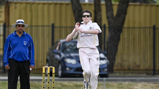 Grovedale off-spinner Rohan Smith took 5-49 against South Barwon. Picture: Wes Cusworth