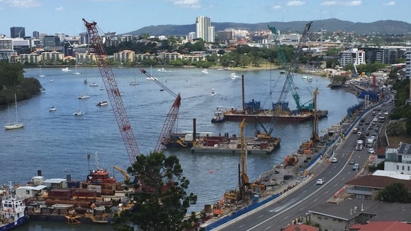 Kingsford Smith Drive upgrade works from earlier in the project. Picture: Paul Spottiswood