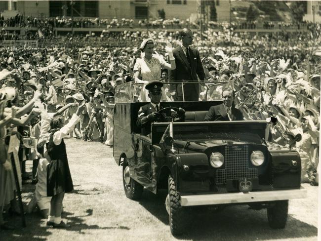 The Queen at the Royal Agricultural Society of NSW showgrounds in Moore Park in 1954.