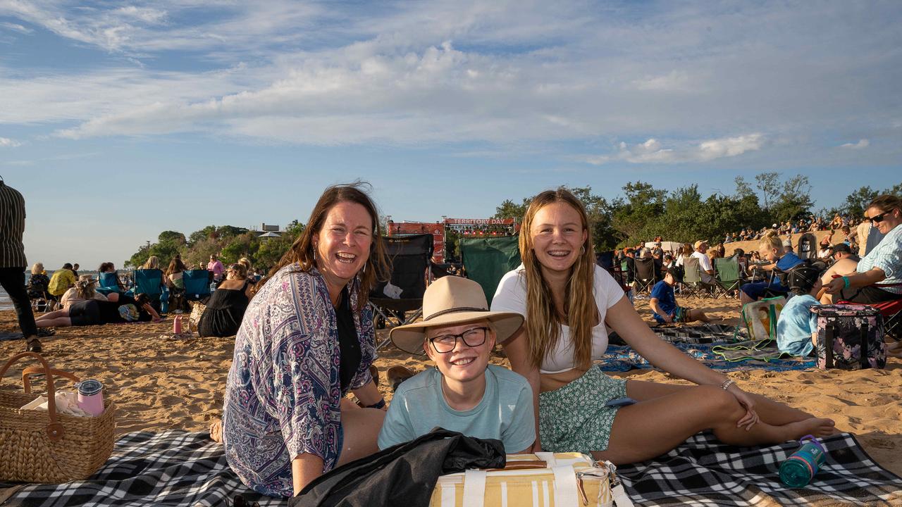 Candice Hoskins, Charlotte Hoskins and Ruby Hoskins enjoyed a Territory Day picnic. Picture: Pema Tamang Pakhrin