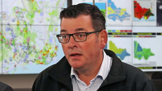 Victorian Premier Daniel Andrews speaks to the media during a press conference at the State Control Centre in Melbourne. Picture: AAP