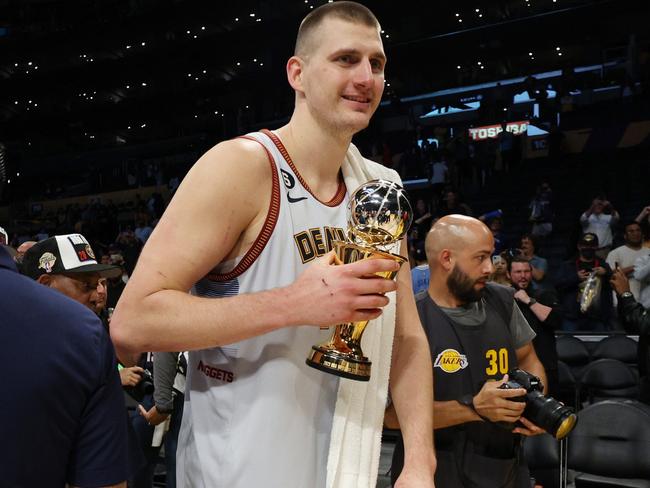 Aussie Jack White gets the chance to learn from NBA superstar Nikola Jokic at the Denver Nuggets. Photo: Harry How/Getty Images.