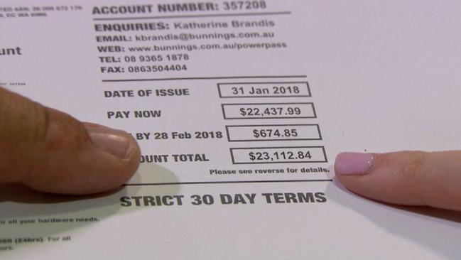 Bunnings is demanding payment of the bill.