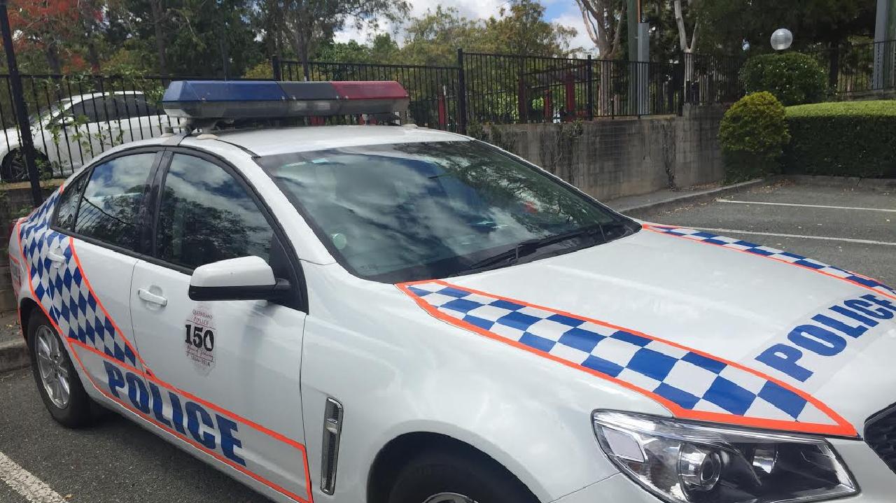 The cheeky 20-year-old hid his bumbag of cannabis under the police car.