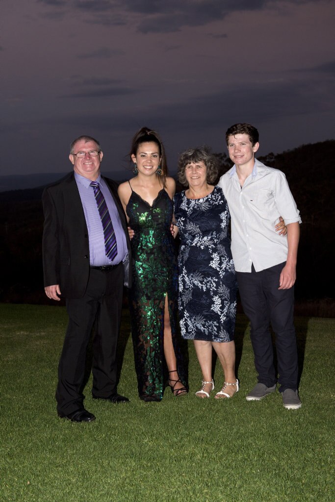 The Pickard family from Goondiwindi celebrate with their daughter and sister, Matilda Pickard. The first group of Year 12 students to graduate from TACAP's held their formal at Preston Peak Winery. November 2018. Picture: Bev Lacey