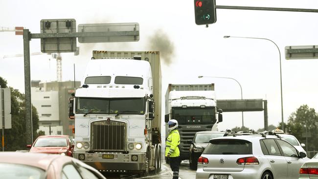 The TWU said truck drivers are being backed into ‘rat running’ due to high toll prices. Picture: John Appleyard