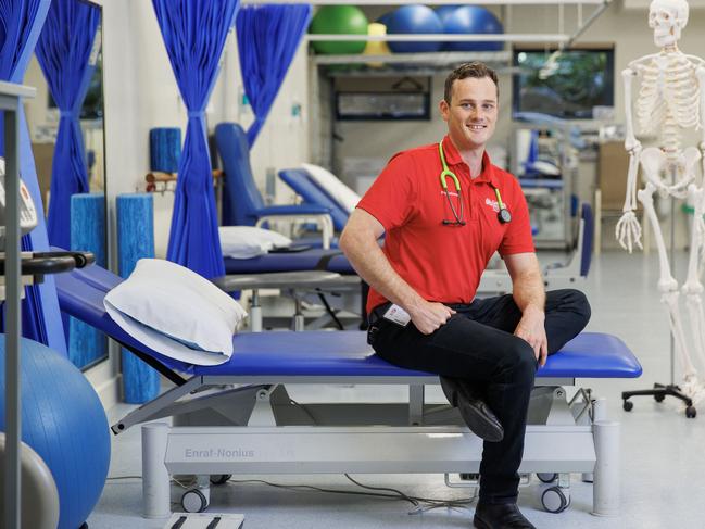 Griffith University physiotherapy student Jake Philpott who is on placement at Buderim Private Hospital. Picture Lachie Millard