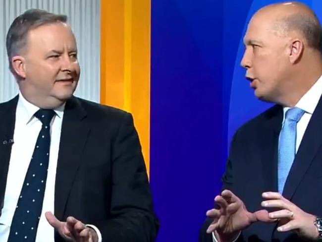 Anthony Albanese and Peter Dutton on the Today show this morning. Picture: Channel 9