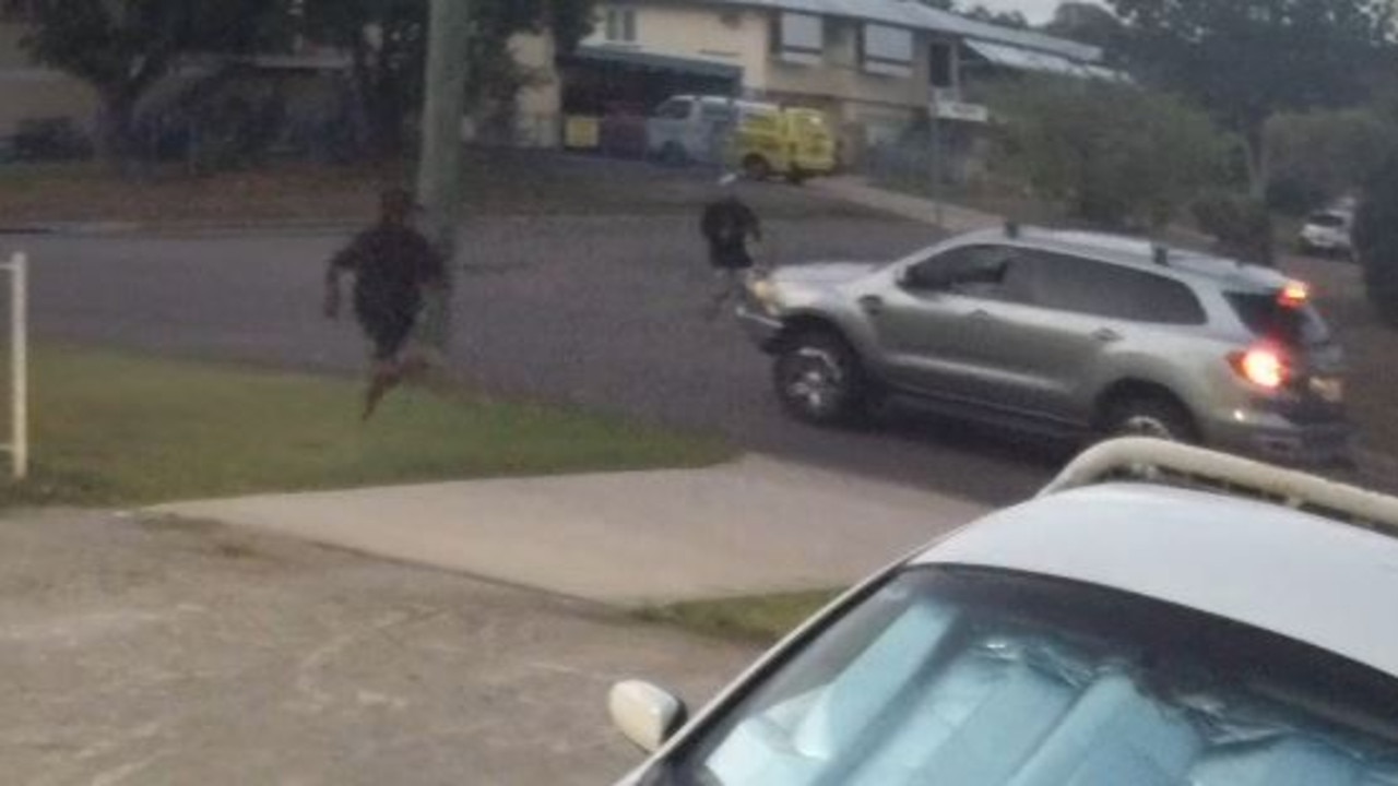 CCTV of youths in a stolen Ford Everest ramming a mum's LandCruiser in Vincent on December 7.