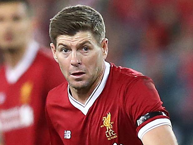 SYDNEY, AUSTRALIA - MAY 24:  Steven Gerrard of Liverpool looks to pass during the International Friendly match between Sydney FC and Liverpool FC at ANZ Stadium on May 24, 2017 in Sydney, Australia.  (Photo by Mark Metcalfe/Getty Images)