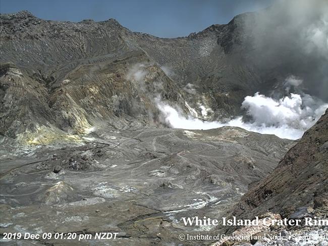 A screen grab obtained of New Zealand volcano Whakaari, or White Island, located in the Bay of Plenty, which has erupted. Picture: AAP