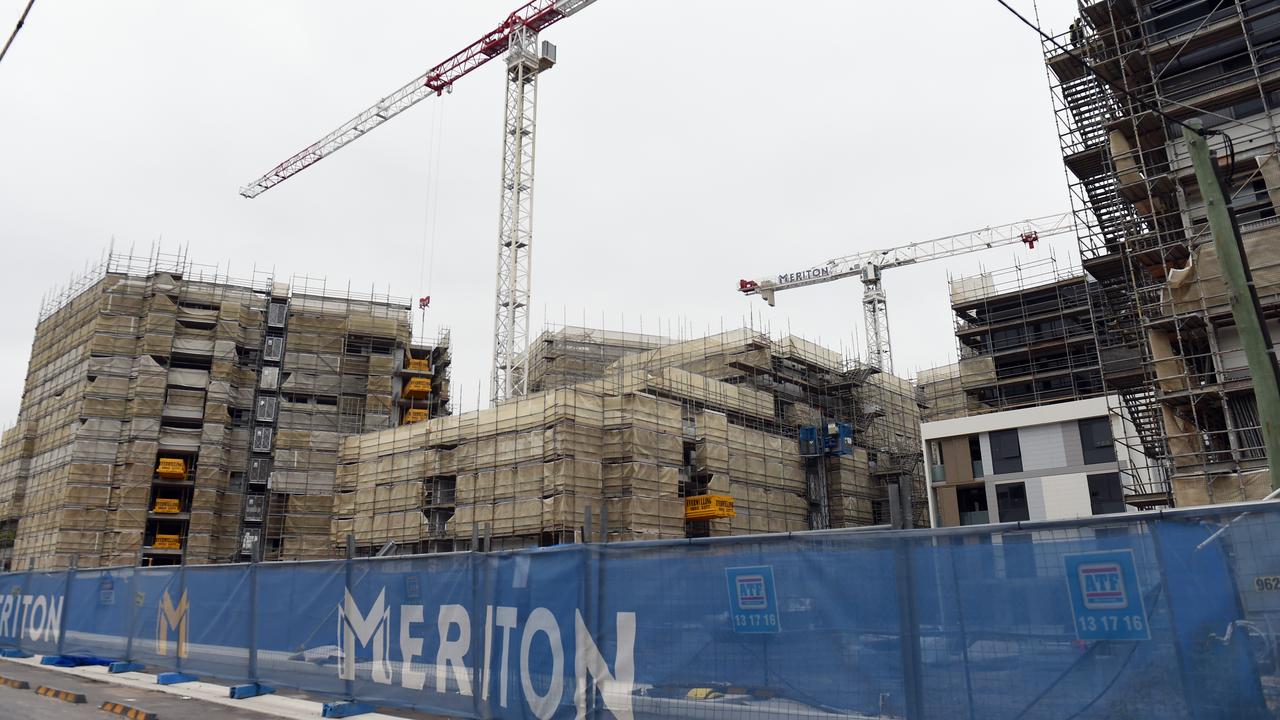 A new Meriton apartment complex under construction is seen in inner Sydney. Picture: AAP Image/Mick Tsikas