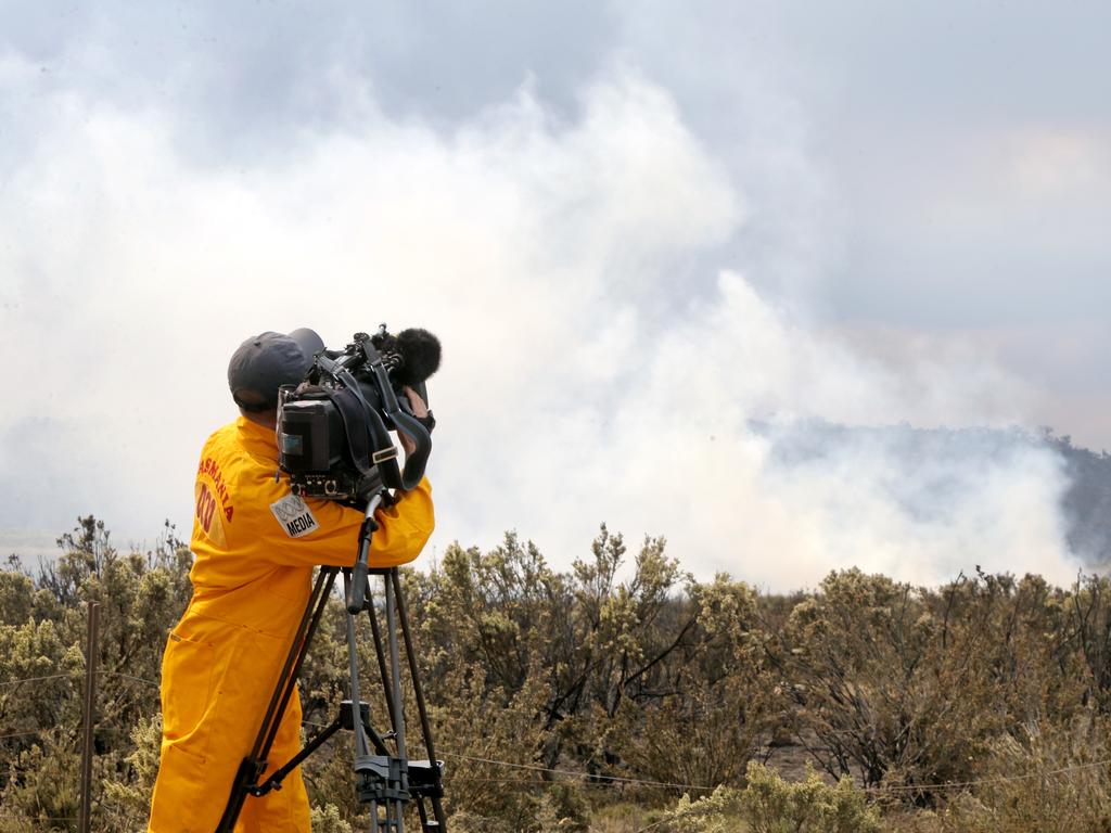 Back burning and fuel reduction burns around Great Lake amid the state's bushfires. Picture: PATRICK GEE