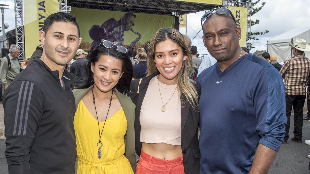 Krin Bajough, Chrissele Amarante, Mary Bianco and Ruben Krish during the Manly Jazz Festival at Manly. Picture: Troy Snook