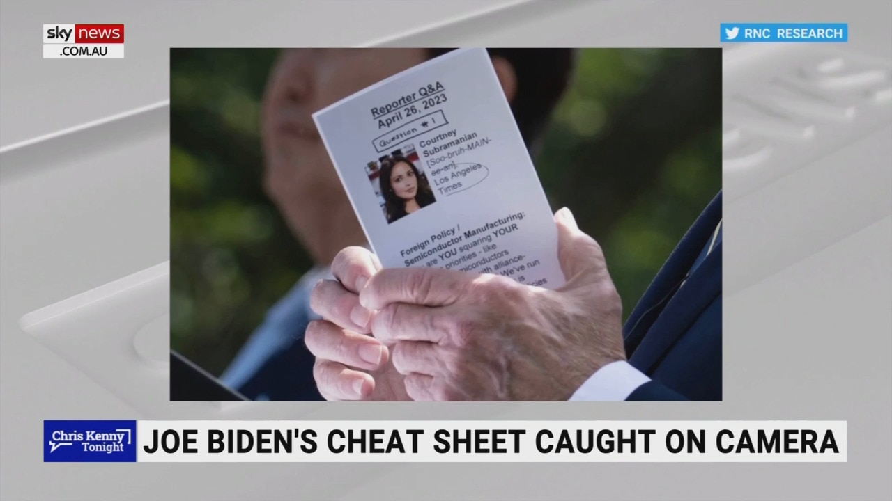 ‘Quite unbelievable’: Joe Biden caught with cheat sheet on camera