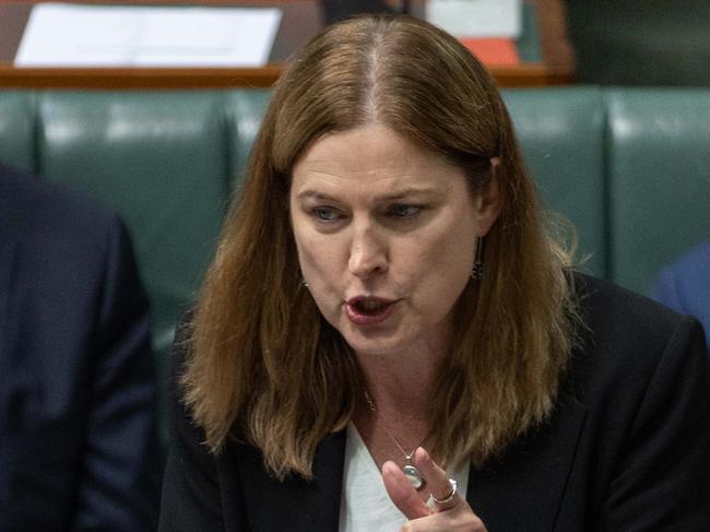 CANBERRA, AUSTRALIA - NewsWire Photos FEBRUARY 14, 2023: Minister for Housing, Minister for Homelessness and Minister for Small Business, Julie Collins, during Question Time in the House of Representatives in Parliament House Canberra.Picture: NCA NewsWire / Gary Ramage