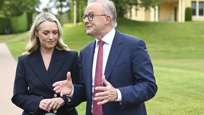 The Prime Minister revealed he played a role in designing the ring for his fiancee Jodie Haydon. Picture: NewsWire / Martin Ollman