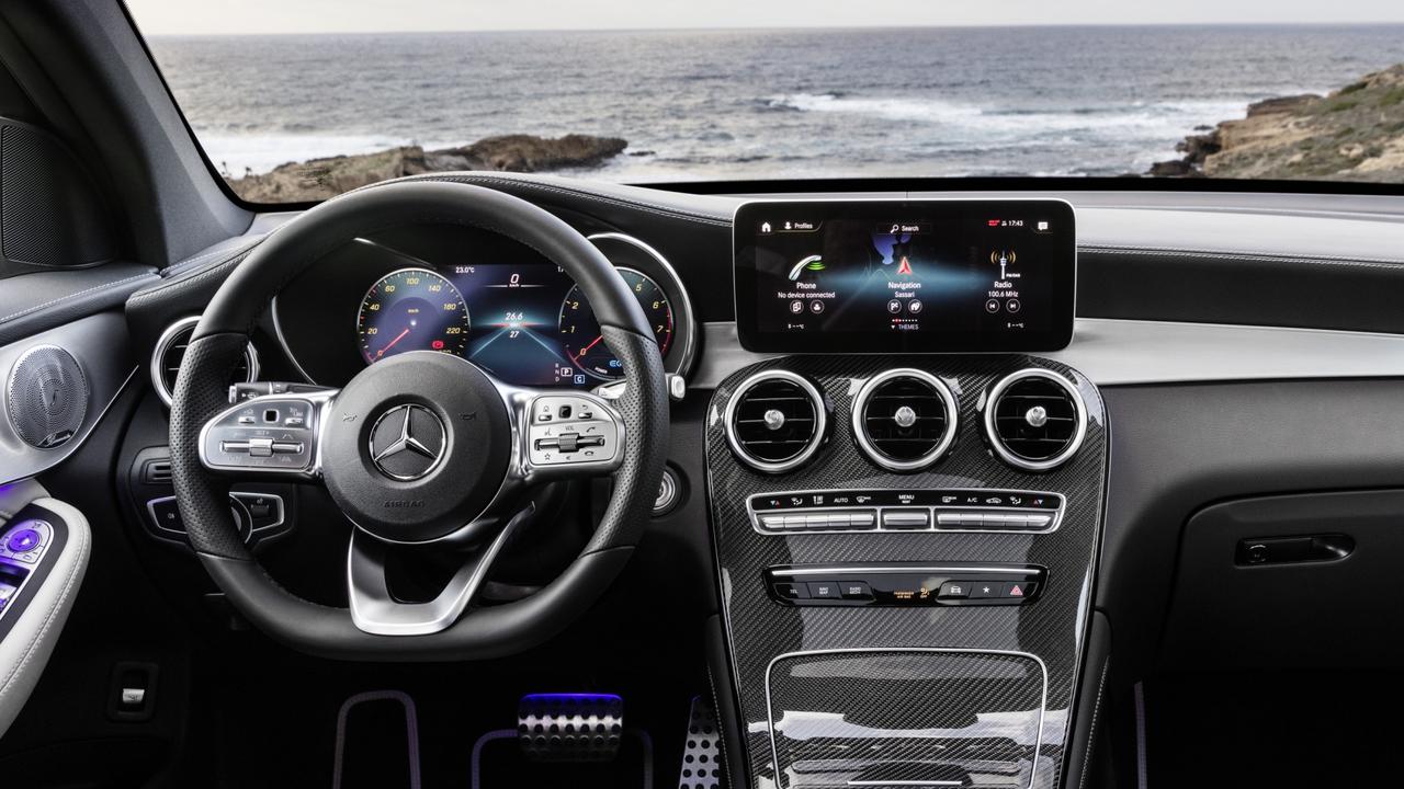 2019 Mercedes-Benz GLC Coupe has a more traditional screen layout.