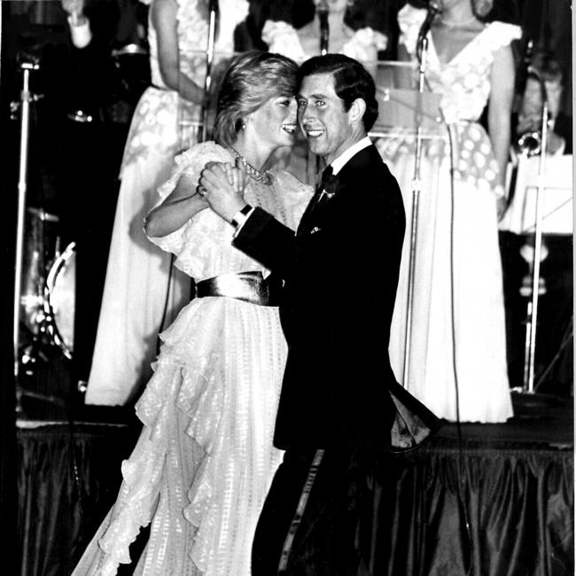 Diana, Princess of Wales, dancing with husband Prince Charles at the Wentworth hotel in 1983.