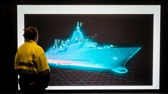 BAE Systems Australia's hi-tech visual suite, which is being used to design the future Hunter-class frigate. Picture: Supplied