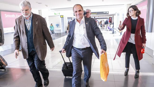 Victorian MP Khalil Eideh arrives back in Melbourne after he was refused entry to the United States in July. Picture: AAP/Wayne Taylor