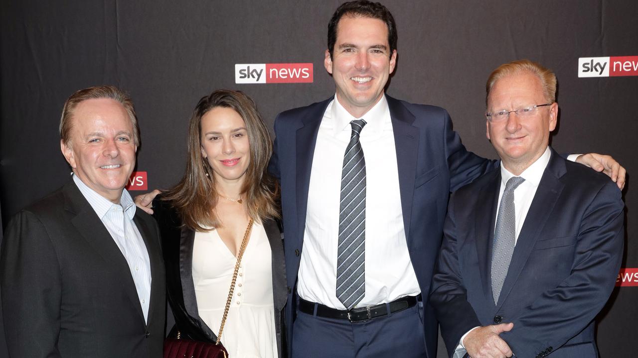 Walsh with Laura Jayes, Peter Stefanovic and Paul Whittaker at a Sky News event. Picture: Christian Gilles